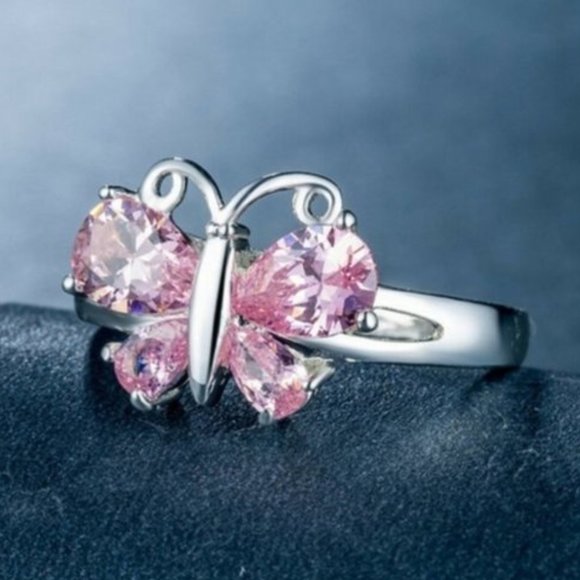 New 925 Silver Pink Sapphire Ring - Picture 3 of 3